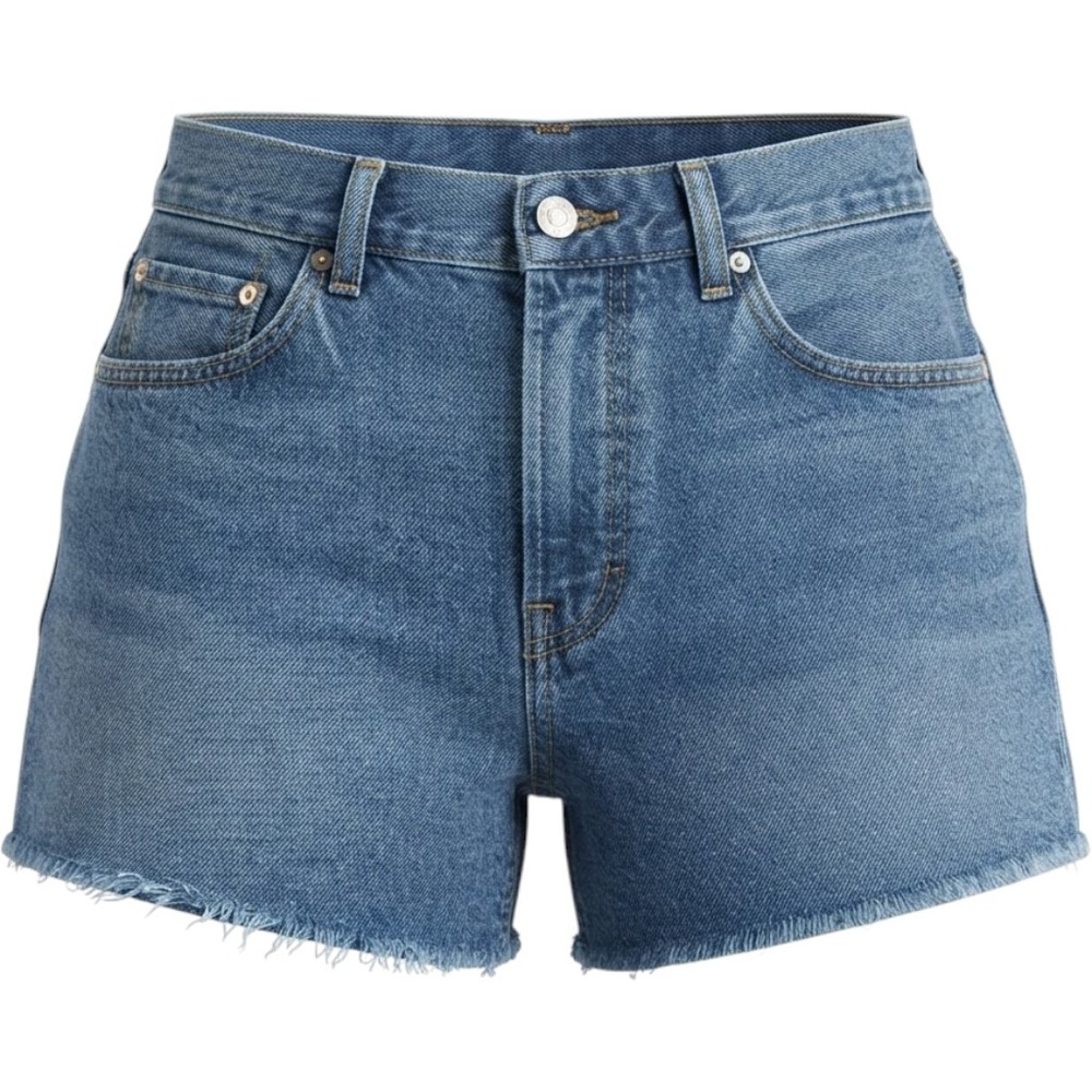 EVERY High Waisted Denim Shorts Button Fly Raw Frayed Hem Festival Indie 28
